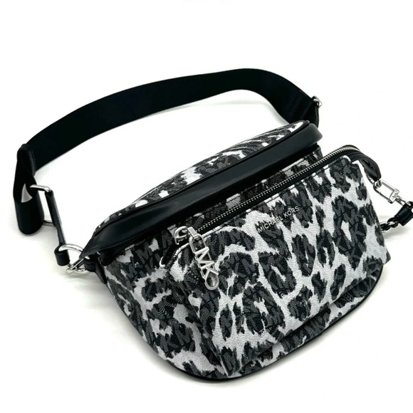 Michael Kors Medium Slater Sling Pack Chain Messenger Crossbody Bag Black Multi - Picture 3 of 9